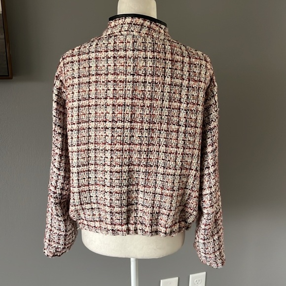 Apparis  Dolly Bomber Coastal Tweed with Vegan Leather Trim - Picture 8 of 14